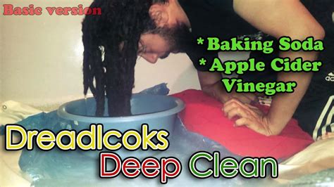 Allow it to sit for at least 10 minutes. . Washing dreads with apple cider vinegar and baking soda